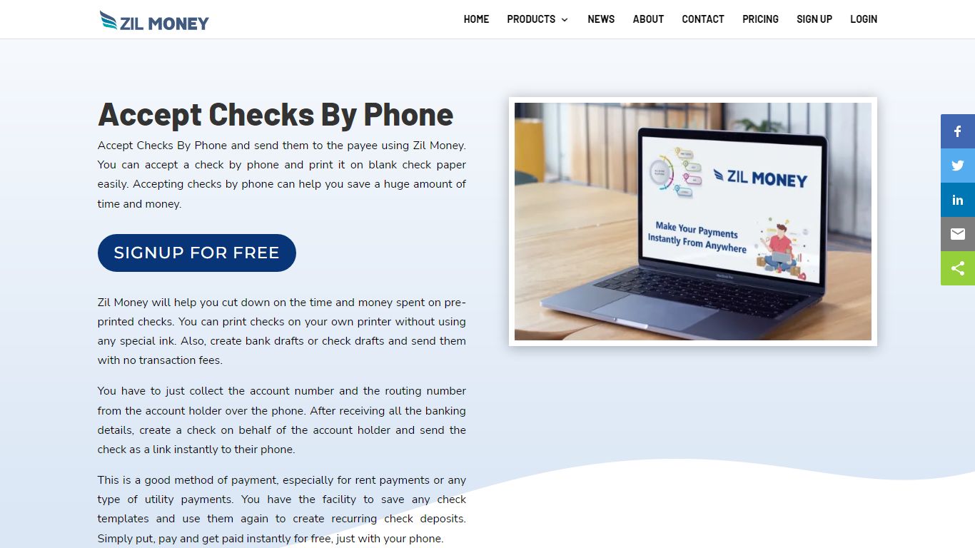 Accept Checks By Phone - Pay And Get Paid Instantly