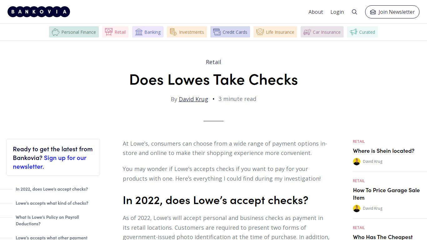 Does Lowes Take Checks - Bankovia